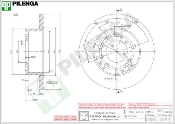 Pilenga 5040 - Bremžu diski www.autospares.lv