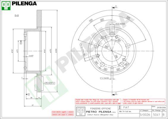 Pilenga 5041 - Тормозной диск www.autospares.lv