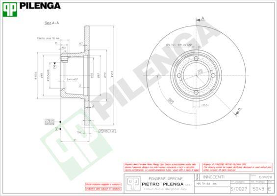 Pilenga 5043 - Bremžu diski www.autospares.lv