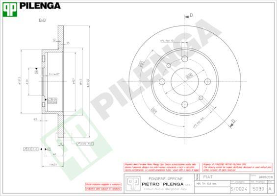 Pilenga 5039 - Bremžu diski autospares.lv