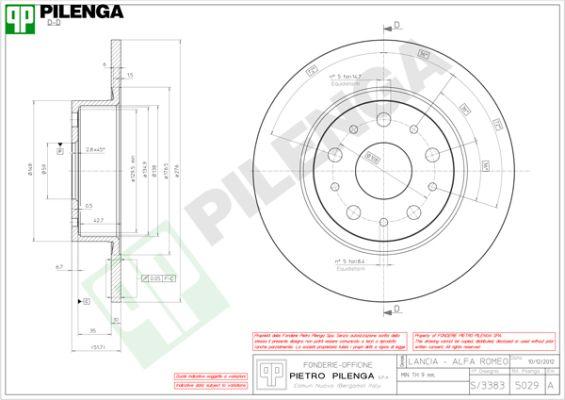 Pilenga 5029 - Bremžu diski www.autospares.lv