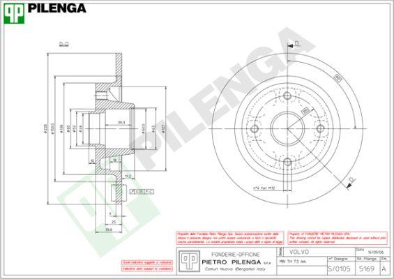 Pilenga 5169 - Bremžu diski autospares.lv