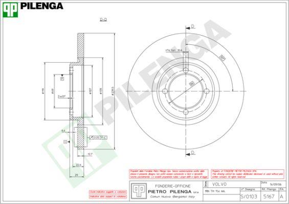 Pilenga 5167 - Bremžu diski autospares.lv