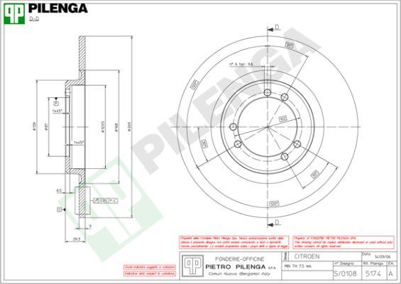 Pilenga 5174 - Тормозной диск www.autospares.lv