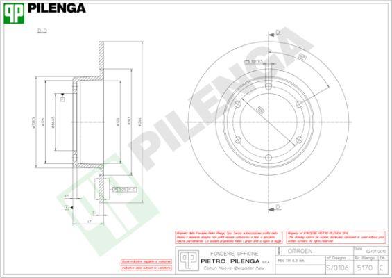 Pilenga 5170 - Тормозной диск www.autospares.lv