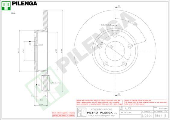 Pilenga 5861 - Bremžu diski www.autospares.lv