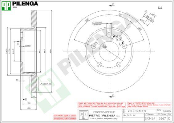 Pilenga 5867 - Тормозной диск www.autospares.lv