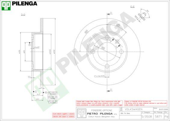 Pilenga 5871 - Bremžu diski autospares.lv