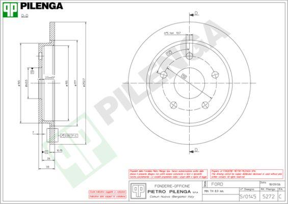 Pilenga 5272 - Bremžu diski www.autospares.lv