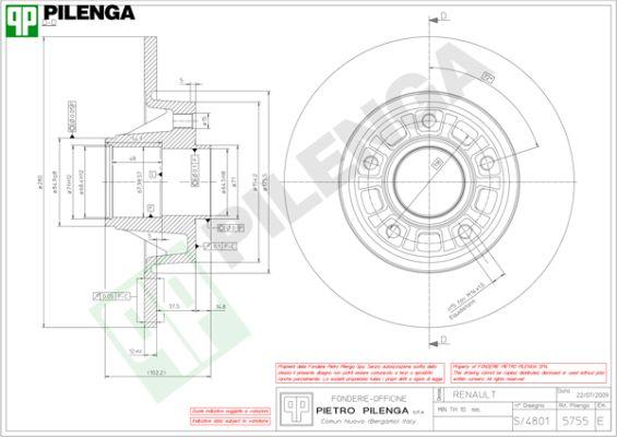 Pilenga 5755 - Brake Disc www.autospares.lv