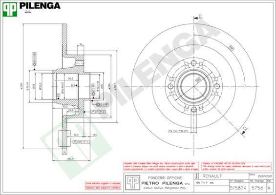 Pilenga 5756 - Bremžu diski autospares.lv