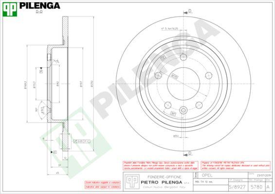 Pilenga 5780 - Bremžu diski www.autospares.lv