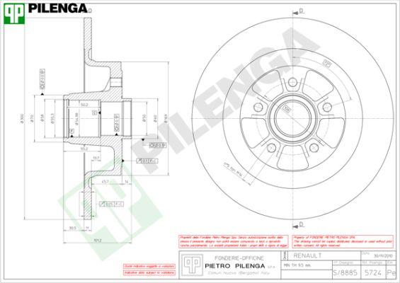 Pilenga 5724 - Bremžu diski autospares.lv