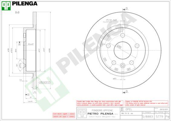 Pilenga 5779 - Bremžu diski www.autospares.lv