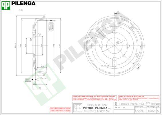 Pilenga 6002 - Тормозной барабан www.autospares.lv