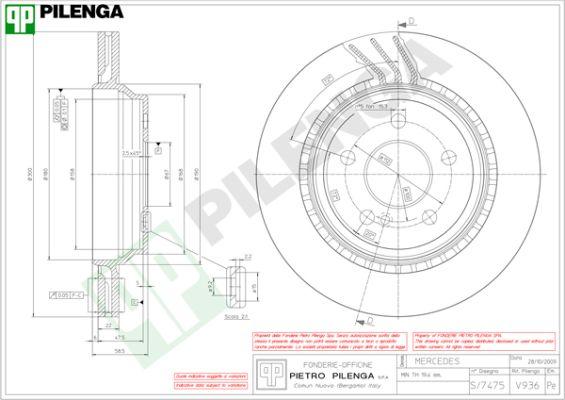 Pilenga V936 - Bremžu diski www.autospares.lv