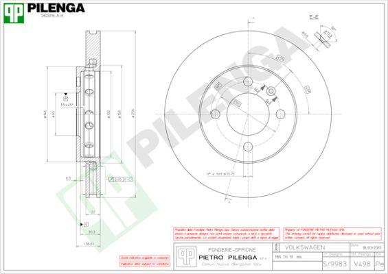 Pilenga V498 - Bremžu diski www.autospares.lv