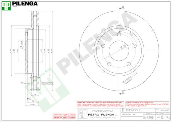 Pilenga V412 - Bremžu diski www.autospares.lv