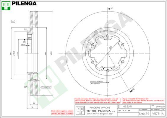 Pilenga V573 - Bremžu diski autospares.lv