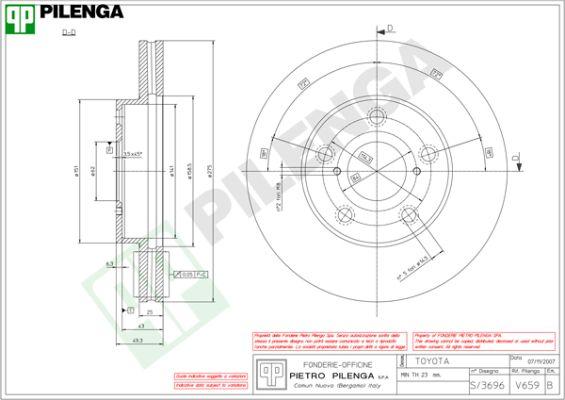 Pilenga V659 - Bremžu diski autospares.lv