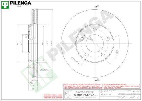 Pilenga V613 - Bremžu diski autospares.lv