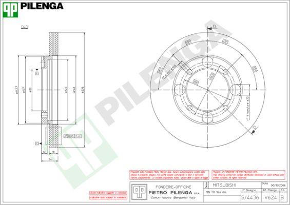 Pilenga V624 - Bremžu diski www.autospares.lv