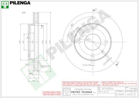 Pilenga V620 - Тормозной диск www.autospares.lv