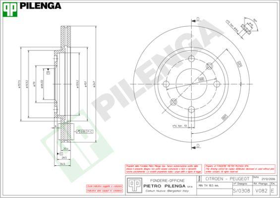 Pilenga V082 - Тормозной диск www.autospares.lv