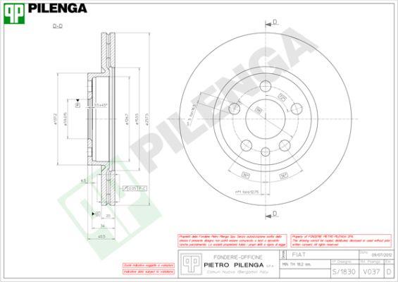 Pilenga V037 - Brake Disc www.autospares.lv