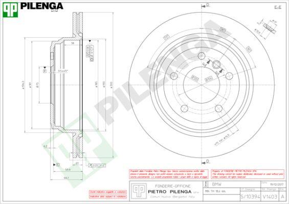 Pilenga V1403 - Bremžu diski autospares.lv