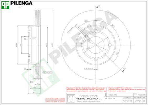 Pilenga V896 - Bremžu diski autospares.lv