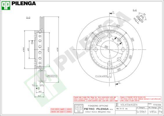 Pilenga V854 - Bremžu diski www.autospares.lv