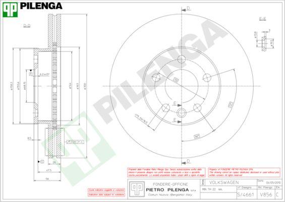 Pilenga V856 - Brake Disc www.autospares.lv