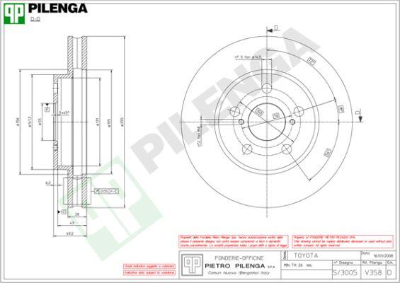 Pilenga V358 - Тормозной диск www.autospares.lv