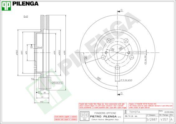 Pilenga V357 - Тормозной диск www.autospares.lv