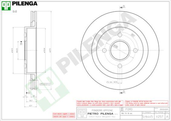 Pilenga V257 - Bremžu diski www.autospares.lv