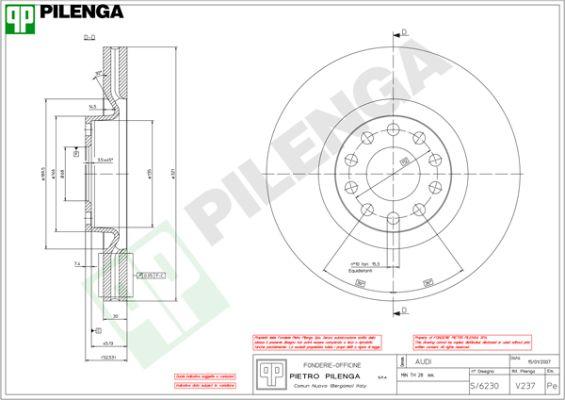 Pilenga V237 - Bremžu diski autospares.lv