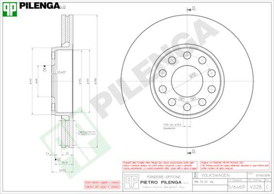 Pilenga V228 - Bremžu diski autospares.lv