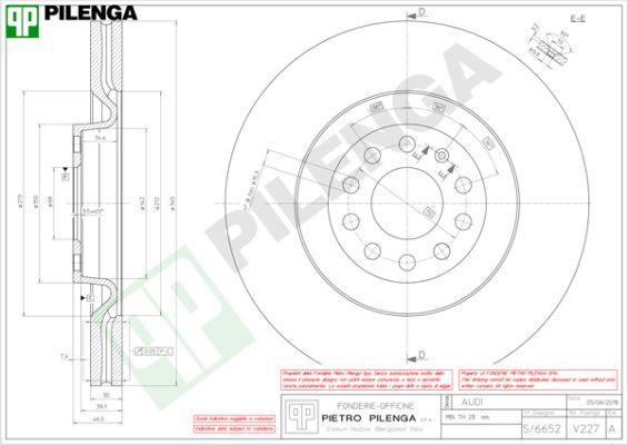 Pilenga V227 - Bremžu diski www.autospares.lv