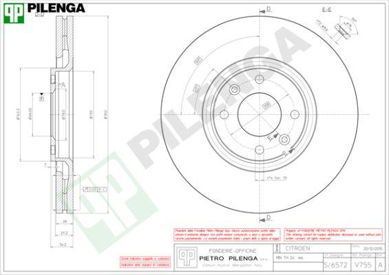 Pilenga V755 - Тормозной диск www.autospares.lv