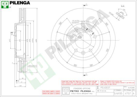 Pilenga V757 - Bremžu diski www.autospares.lv