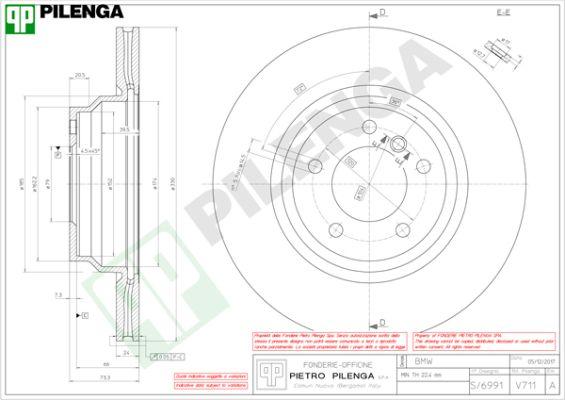 Pilenga V711 - Тормозной диск www.autospares.lv