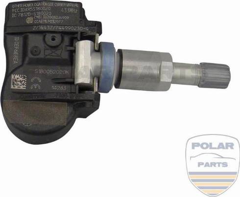 PolarParts 10001897 - Wheel Sensor, tyre pressure control system www.autospares.lv