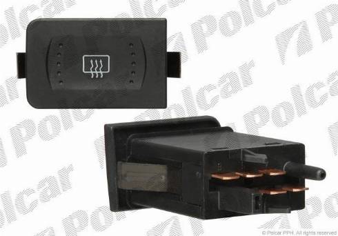 Polcar 9541P-40 - Slēdzis, Aizmugurējā stikla apsilde www.autospares.lv