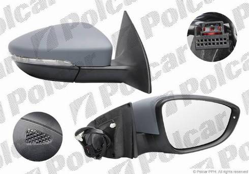 Polcar 9556526M - Spoguļstikls, Ārējais atpakaļskata spogulis www.autospares.lv