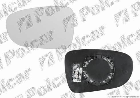 Polcar 9550554E - Spoguļstikls, Ārējais atpakaļskata spogulis www.autospares.lv