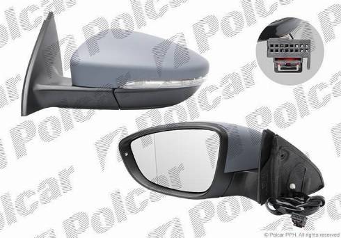 Polcar 95D1524M - Spoguļstikls, Ārējais atpakaļskata spogulis www.autospares.lv