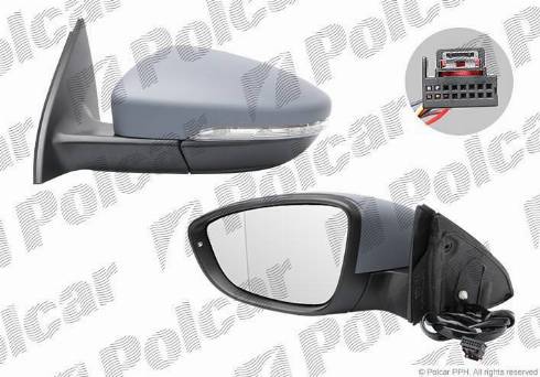 Polcar 95D1525M - Spoguļstikls, Ārējais atpakaļskata spogulis www.autospares.lv