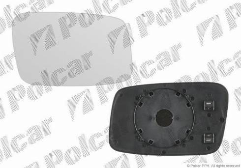 Polcar 9085556M - Spoguļstikls, Ārējais atpakaļskata spogulis www.autospares.lv