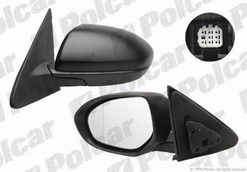 Polcar 4542511M - Spoguļstikls, Ārējais atpakaļskata spogulis www.autospares.lv